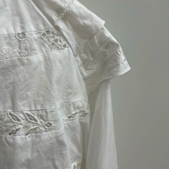 Adam Lippes White Open Work Blouse Size L - Picture 4 of 10